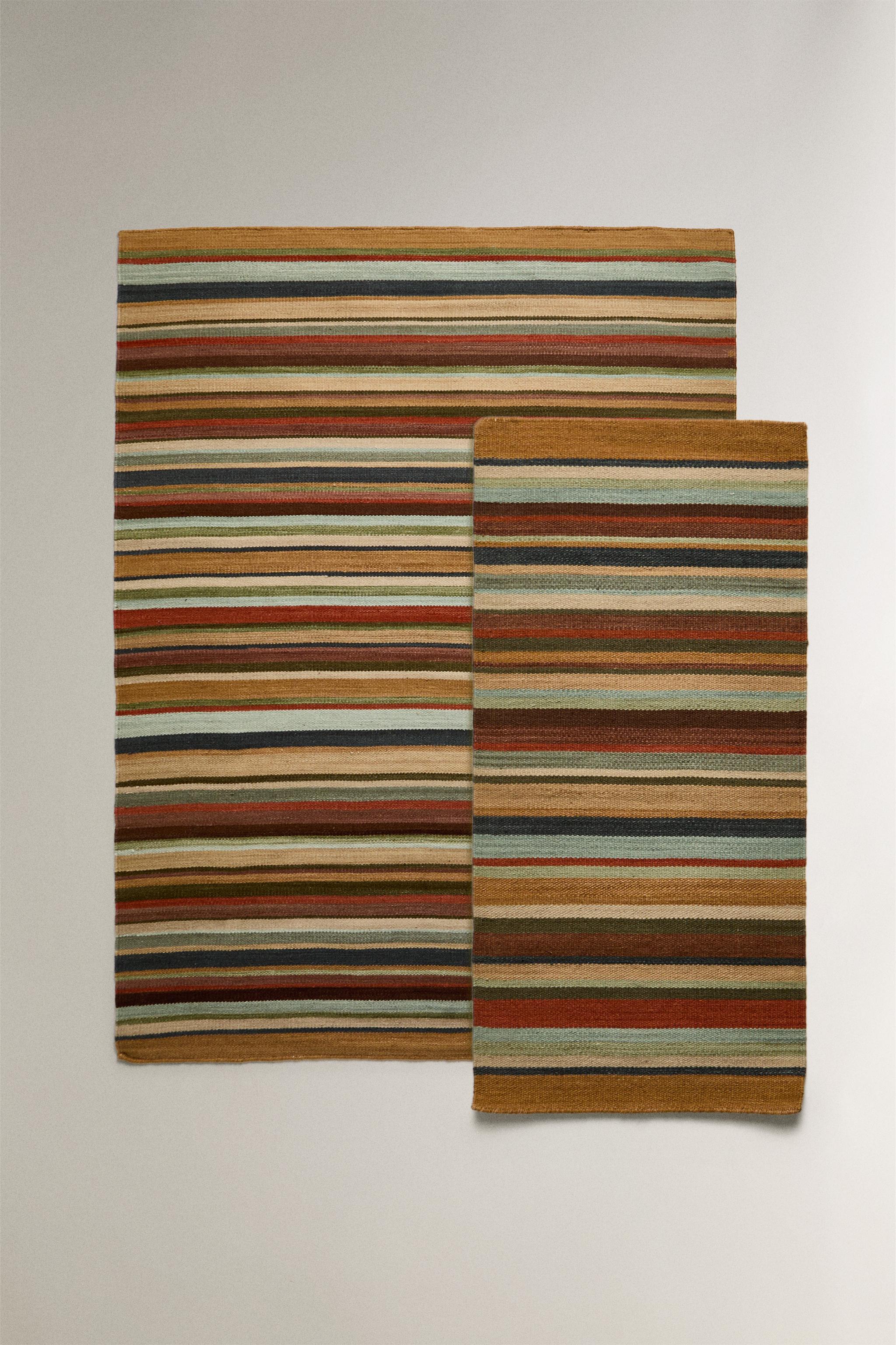 STRIPED COLORED AREA RUG